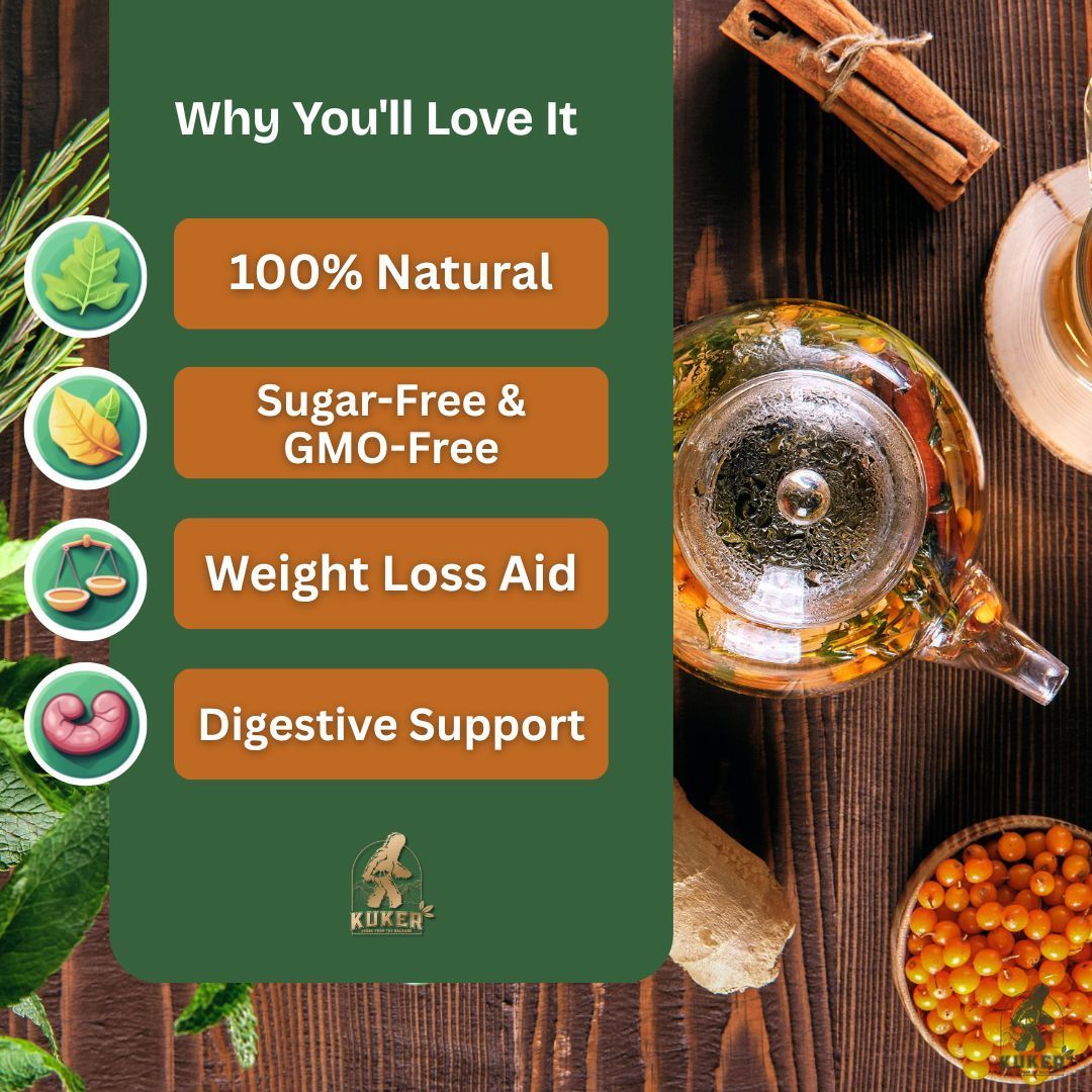 KUKER® Detox Tea 100g Loose Leaf | Weight Loss Tea for Natural Digestion & Cleanse Support