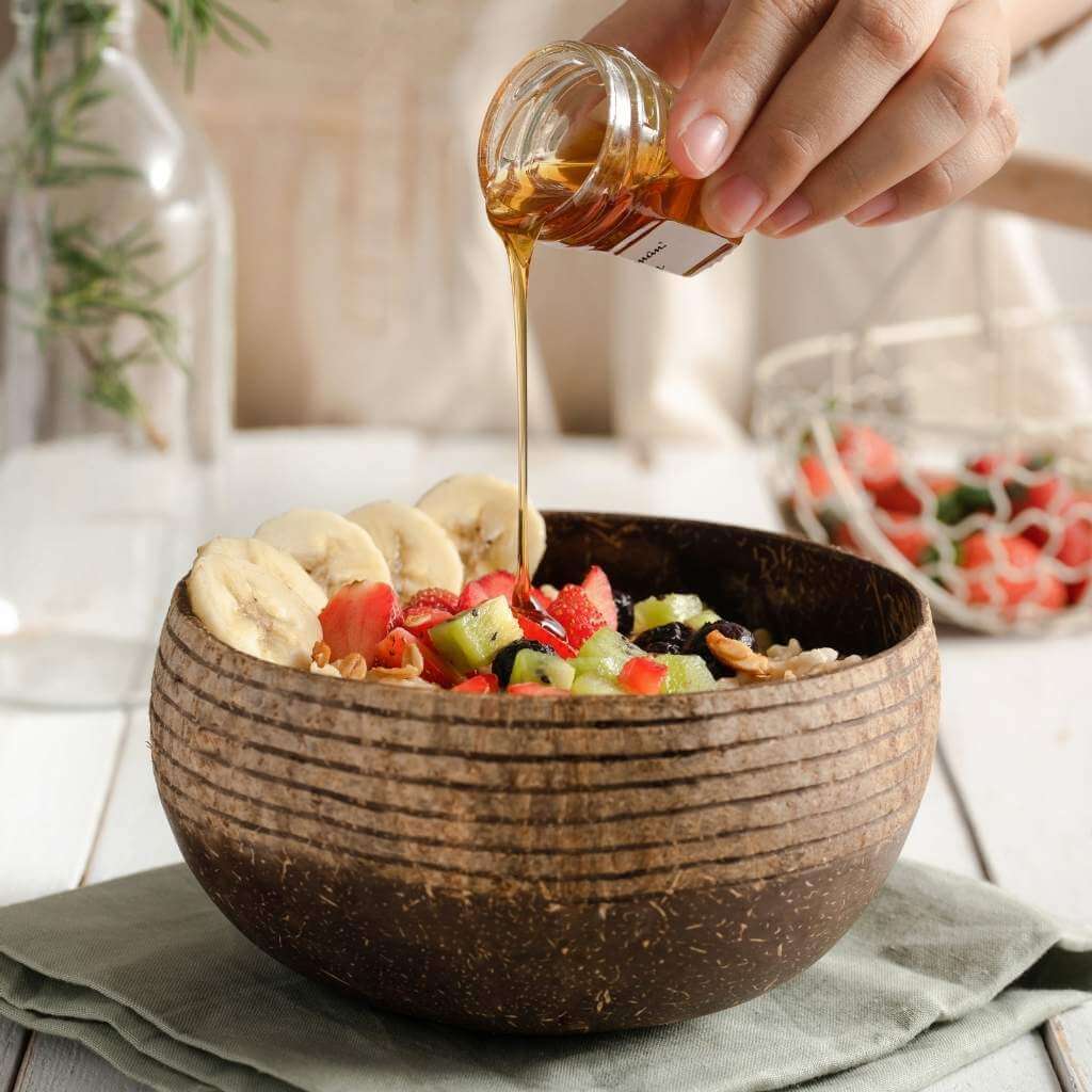 Patterned Coconut Bowl & Spoon Single Set